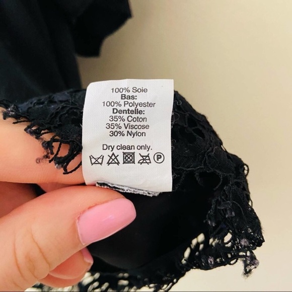 MADEWELL Silk Cold Shoulder Lace Detailed Top - Picture 13 of 14